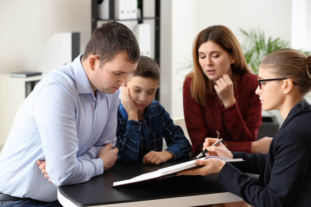 Divorced Parents Meeting with Child Custody Attorney